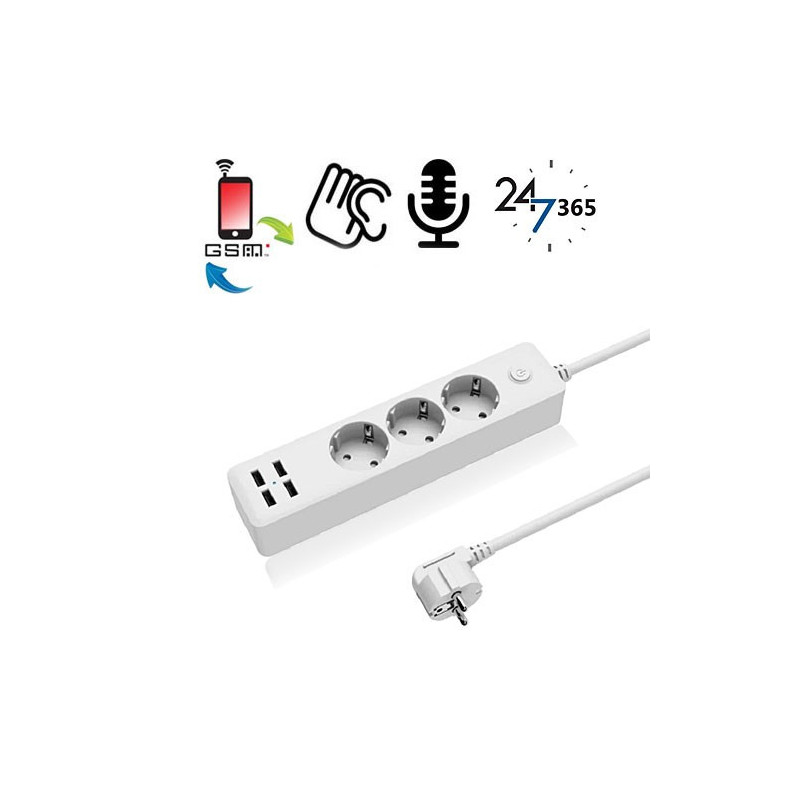 GSM-Abhörgerät in Steckerleiste mit 4x USB