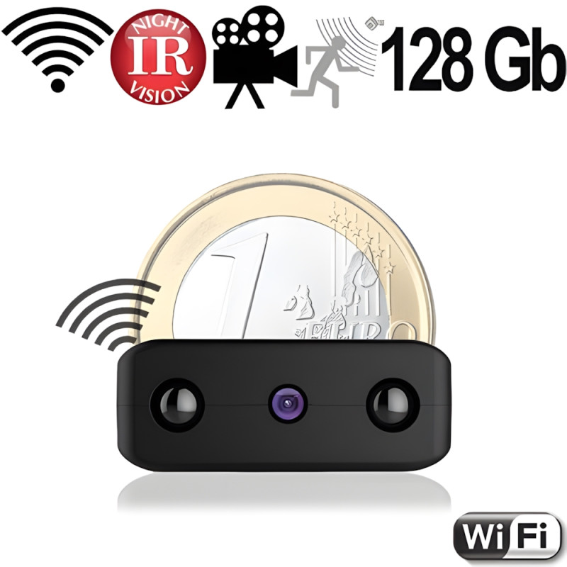 IP HD-Micro-Spionkamera mit DVR, 128 Gb