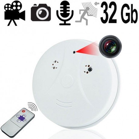 Versteckte HD SpyCam im Rauchmelder: Video-, Foto-, und Ton Aufnahme + Bewegungserkennung.