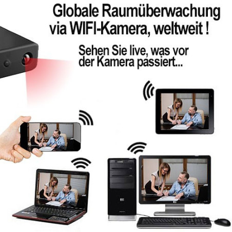 IP HD-Micro-Spionkamera mit DVR, 128 Gb