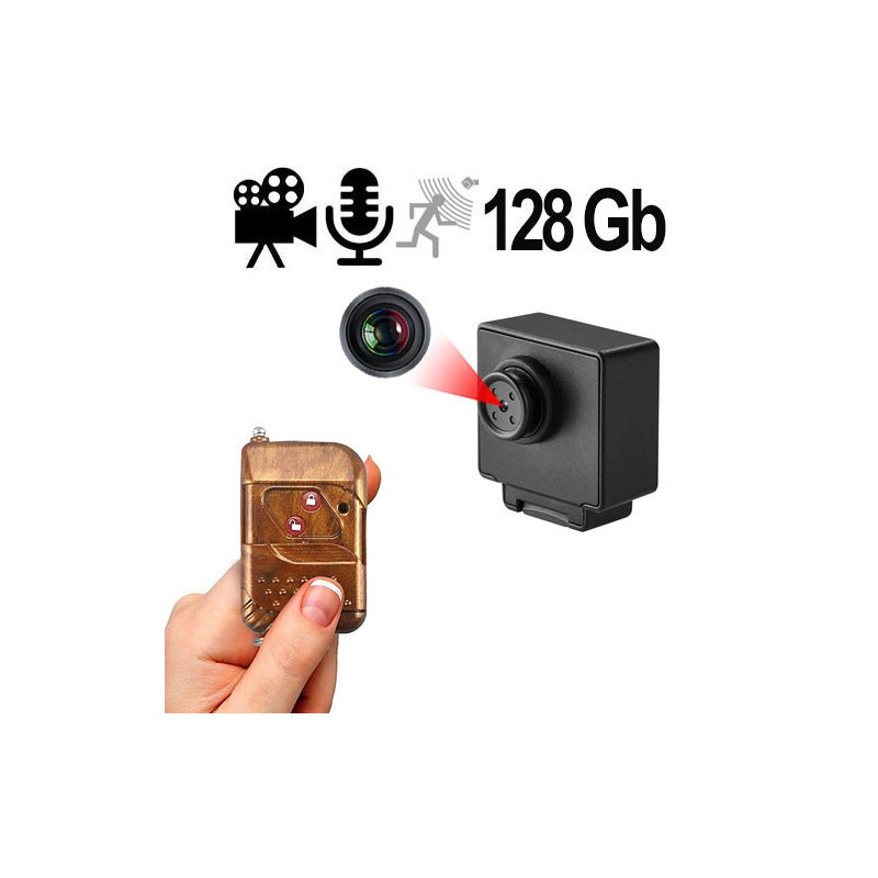 Mini-HD-SpyCam im Knopf-Objektiv, 128 Gb