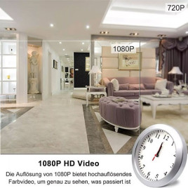 Full-HD Spy-Cam getarnt in Wanduhr, 128 GB
