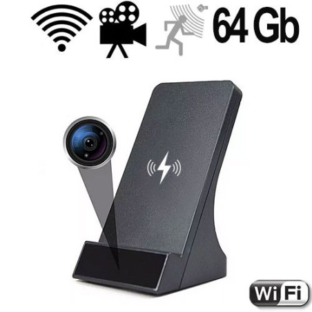 IP-LAN-HD-SpyCam in Handy-Ladestation