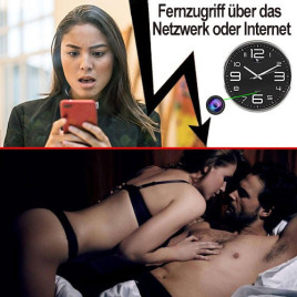 IP-Full-HD Spy-Cam in Wanduhr, 128 GB
