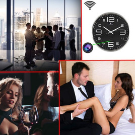 IP-Full-HD Spy-Cam in Wanduhr, 128 GB